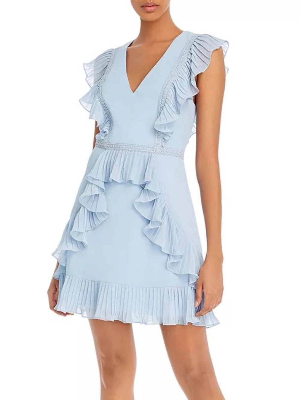 BCBGMAXAZRIA - Pleated Ruffle Dress